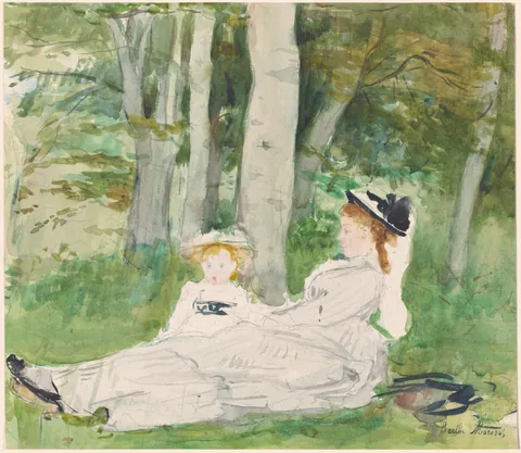 At the Edge of the Forest (Edma and Jeanne) by Berthe Morisot
