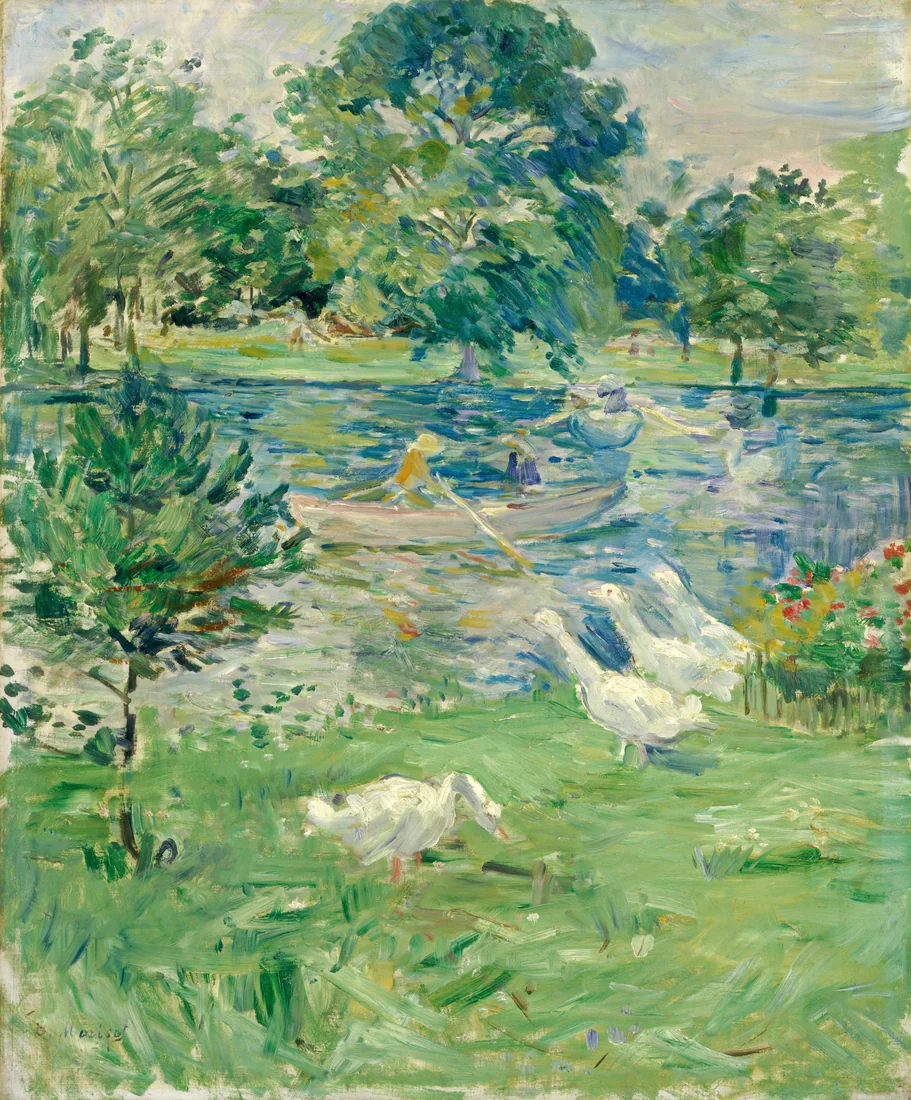 Girl in a Boat with Geese by Berthe Morisot, c. 1889 – art print
