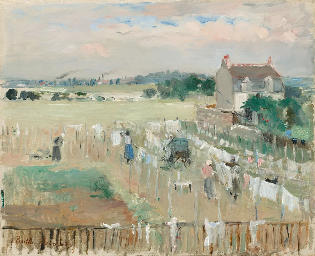 Hanging the Laundry out to Dry by Berthe Morisot, 1875 – art print