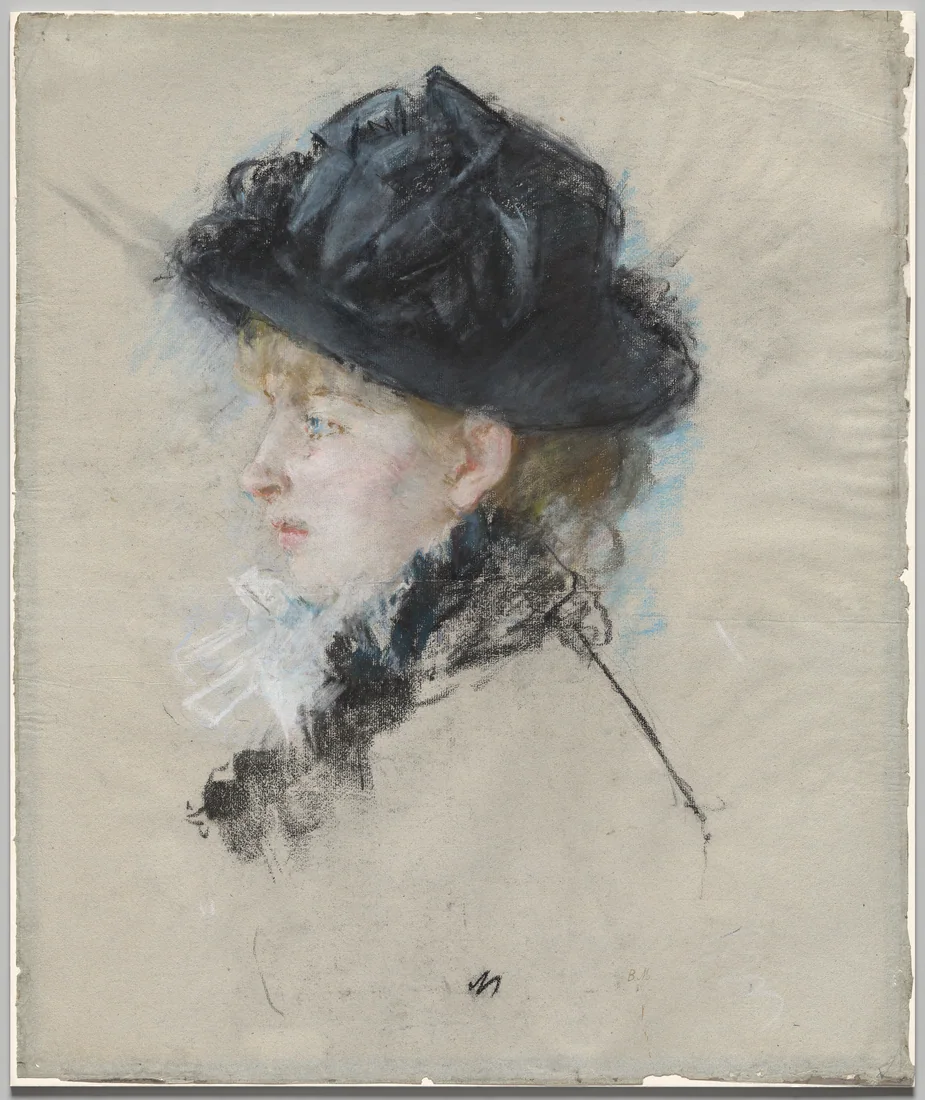 Mademoiselle Louise Riesener in a Hat by Berthe Morisot, c. 1877–80 – art print