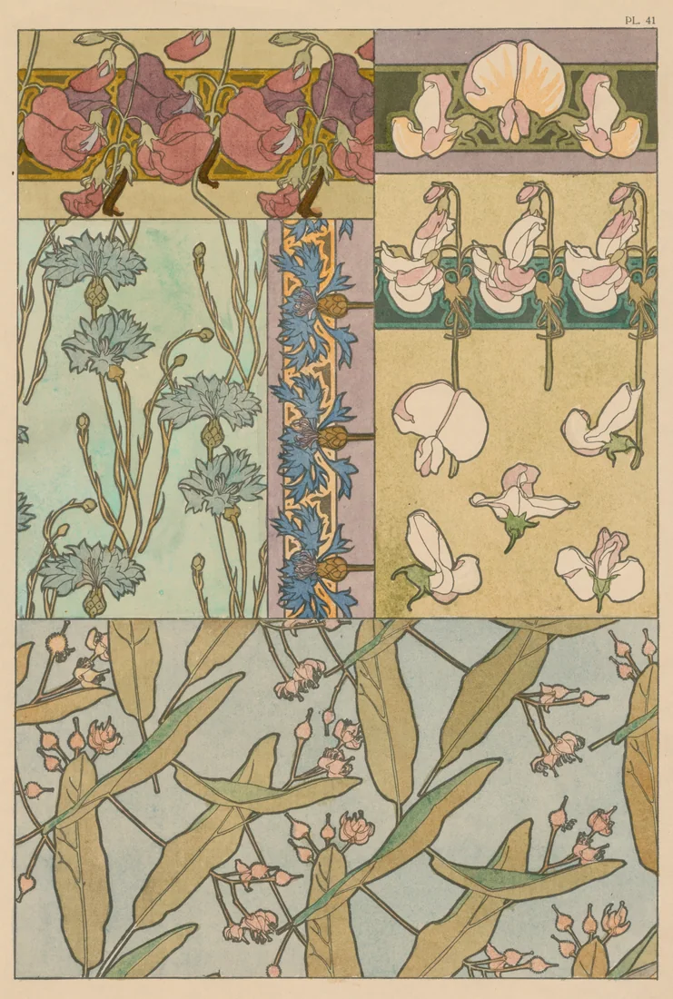 Sweet Peas (from the series Documents Décoratifs) by Alphonse Mucha, 1901–2 – art print