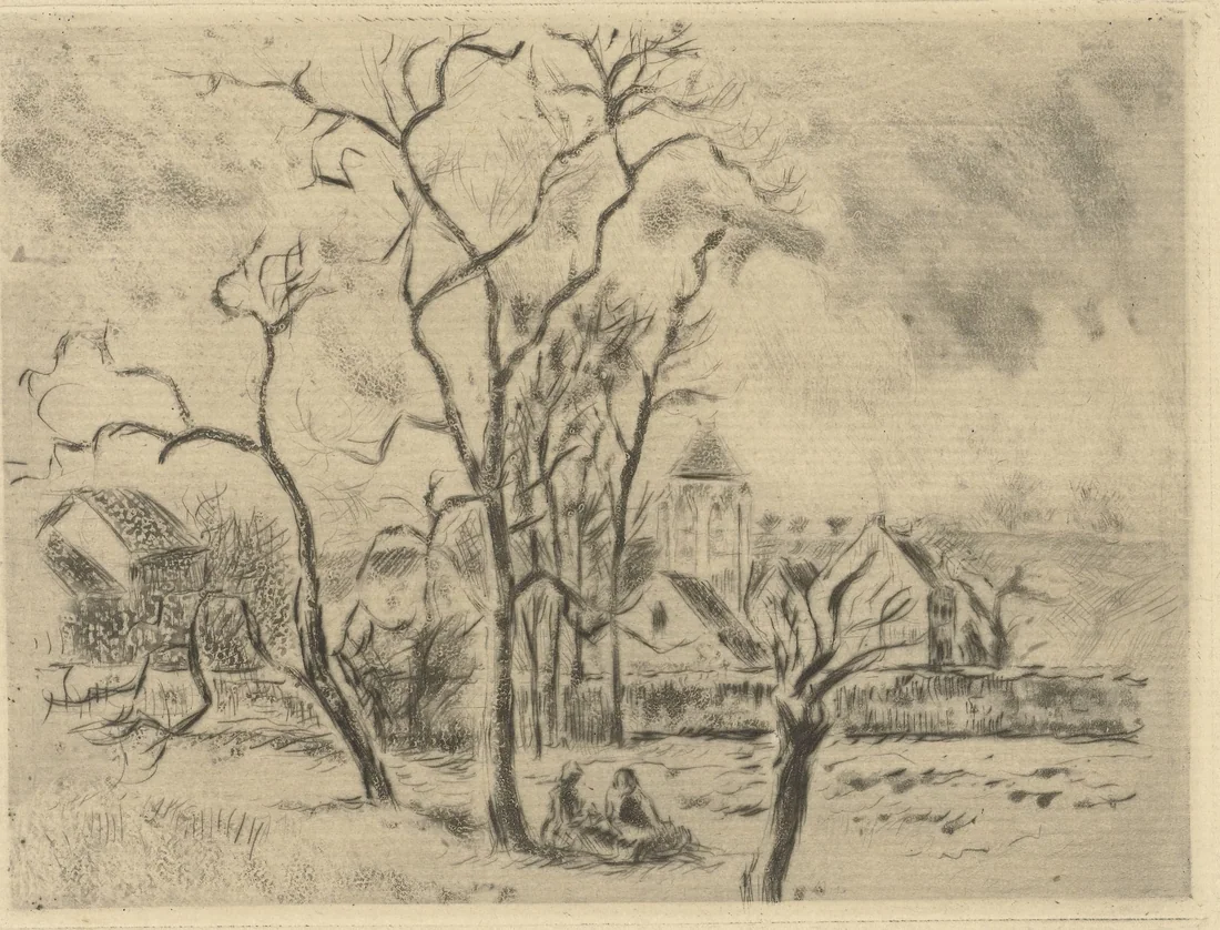 Church at Osny, near Pontoise by Camille Pissarro – art print