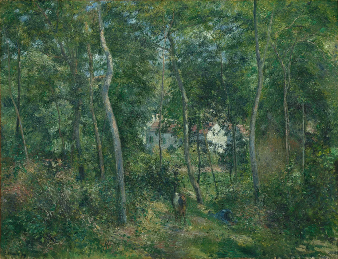Edge of the Woods Near L'Hermitage, Pontoise by Camille Pissarro, 1879 – art print