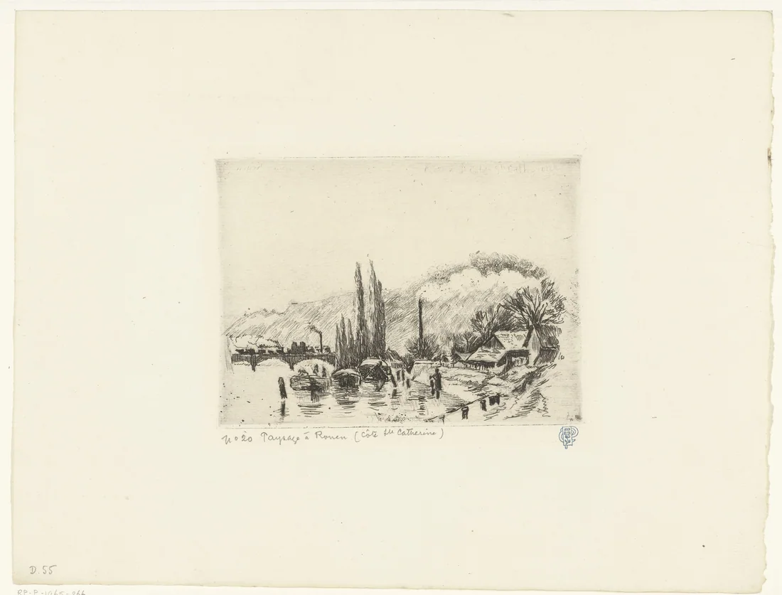 Landscape near Rouen by Camille Pissarro – art print