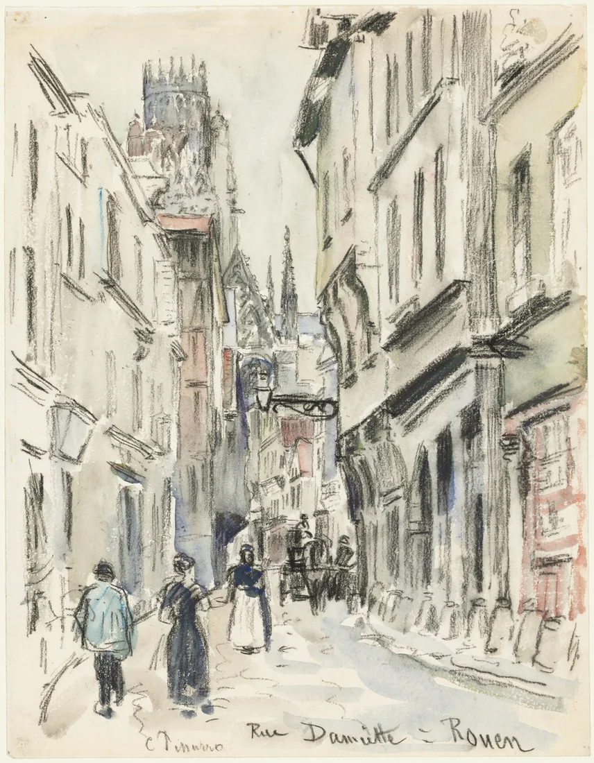 Rue Damiette, Rouen by Camille Pissarro, c. 1884 – art print