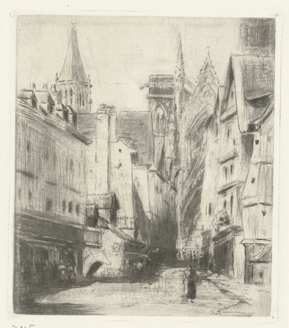 Rue de l'Épicerie, Rouen by Camille Pissarro – art print