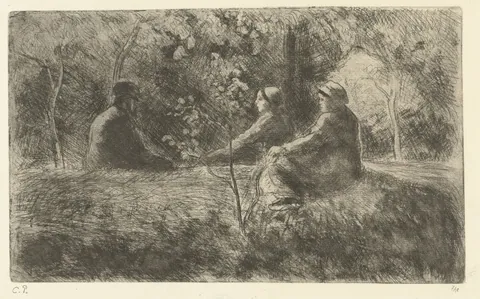 Sunday Rest in the Forest by Camille Pissarro