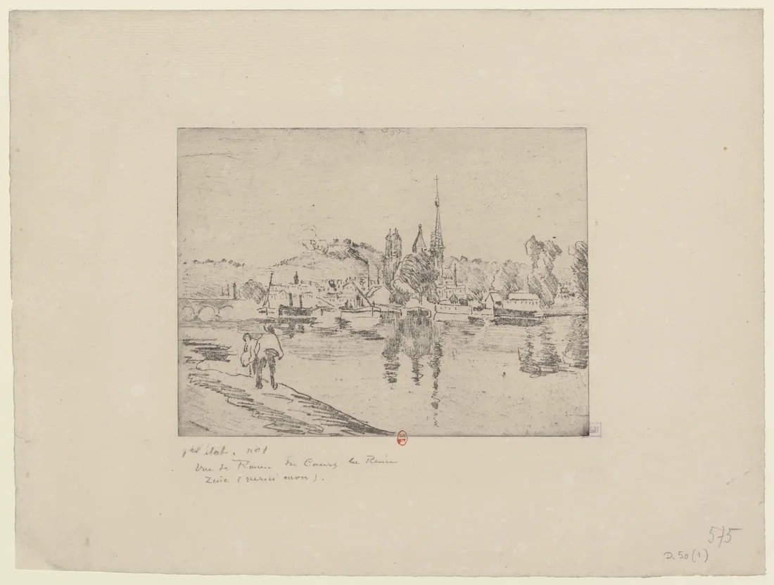 View of Rouen, Cours-la-Reine by Camille Pissarro, 1884 – art print