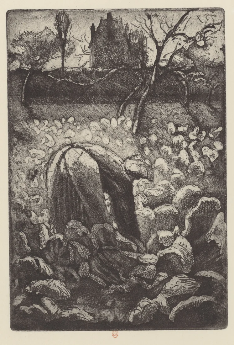 Woman in a Kitchen Garden by Camille Pissarro, 1880 – art print
