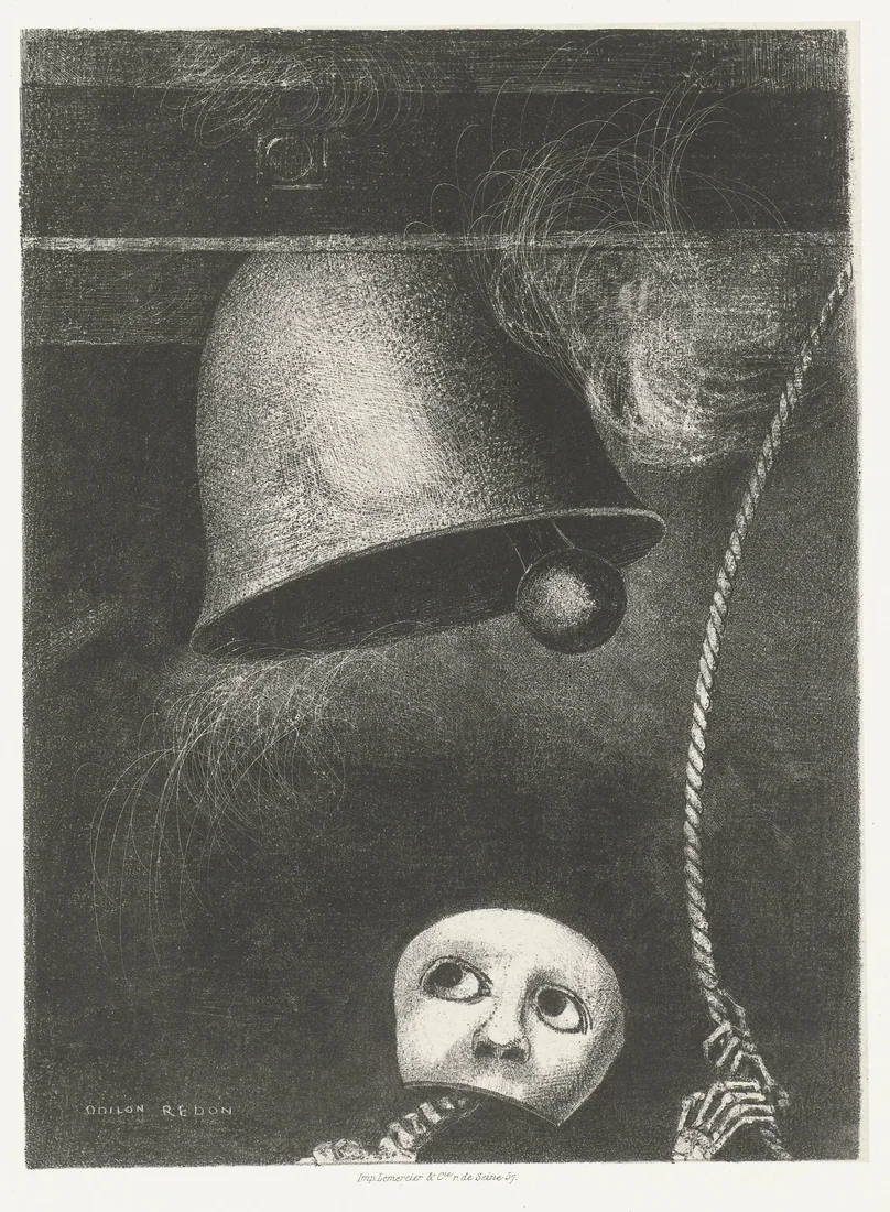 A Mask Tolls the Death Knell by Odilon Redon – art print