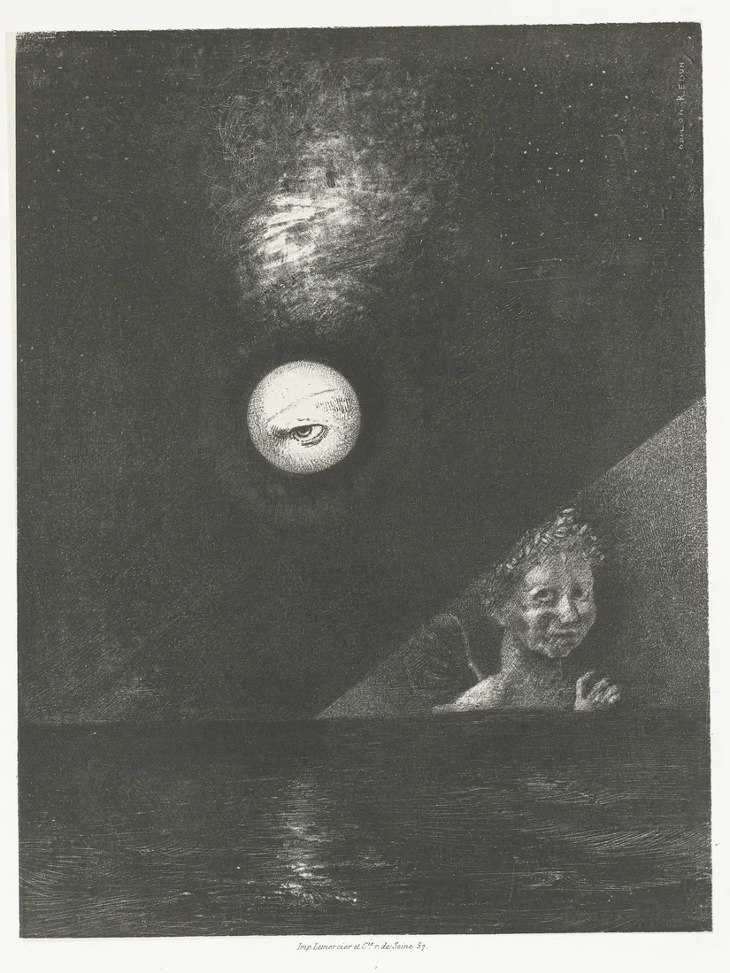 Angel of Certainties on the Horizon and a Questioner Above by Odilon Redon – art print