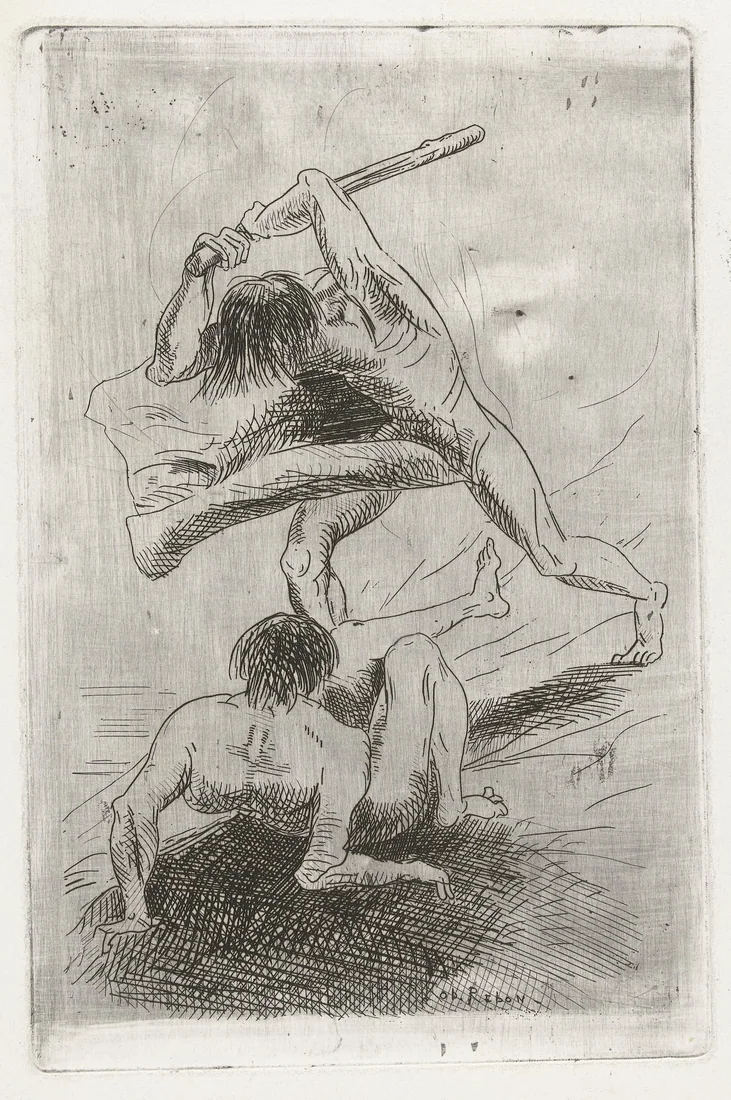 Cain and Abel by Odilon Redon – art print
