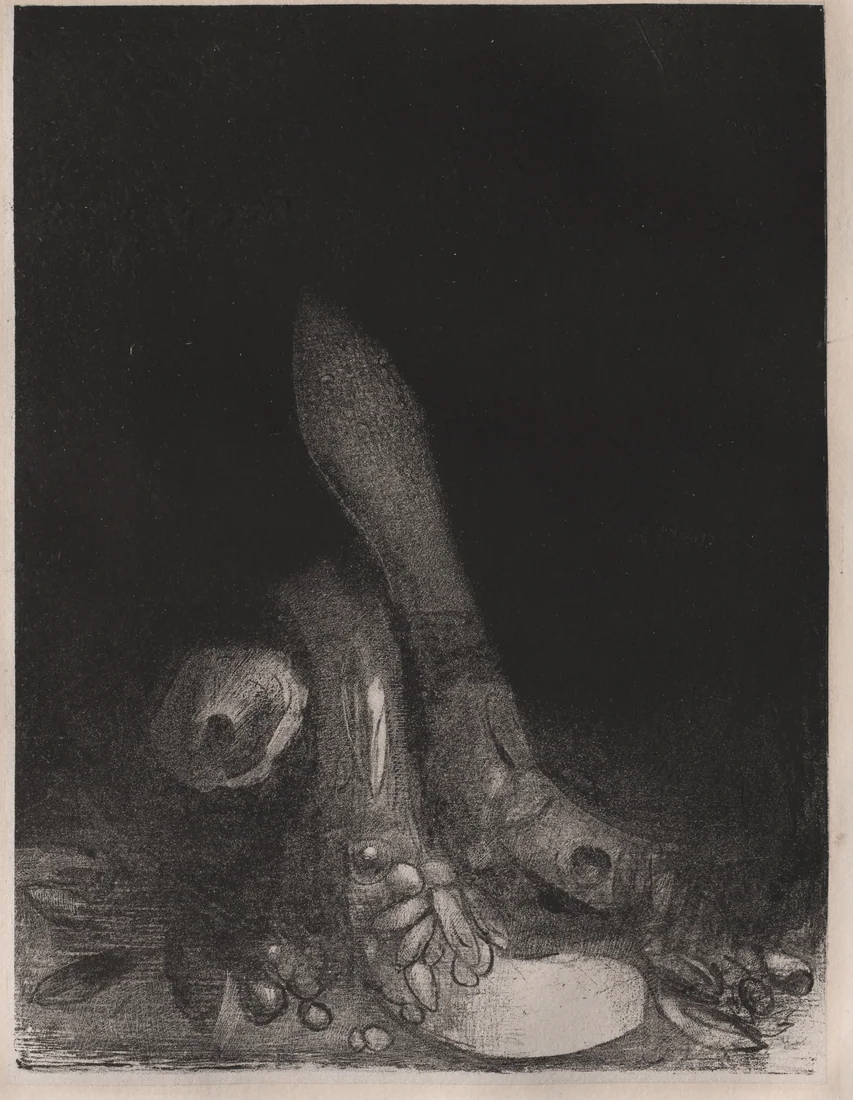 Flowers Fall and the Head of a Python Appears by Odilon Redon, 1896 – art print