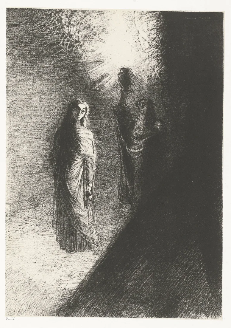 He Lifts the Brazen Vase by Odilon Redon – art print