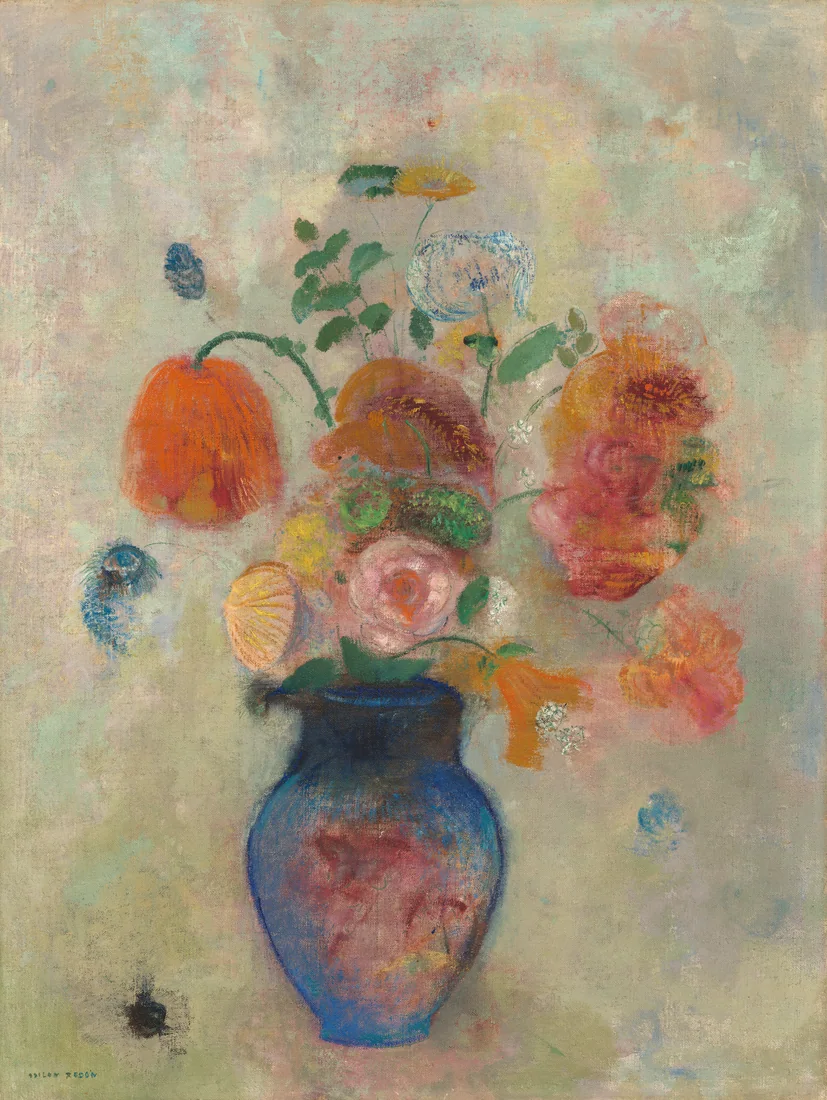 Large Vase with Flowers by Odilon Redon, c. 1912 – art print