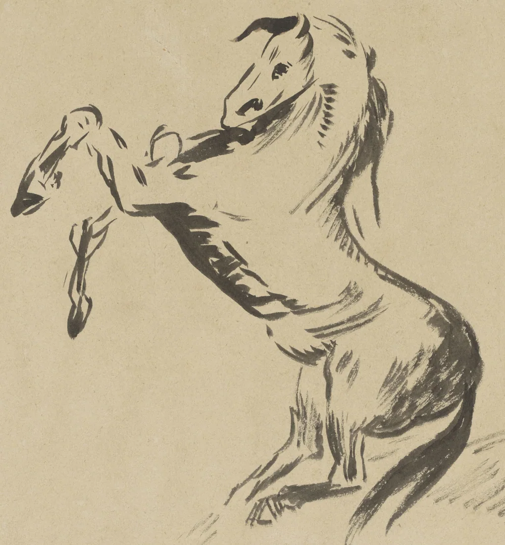 Leaping Horse on Clouds (Pegasus?) by Odilon Redon – art print