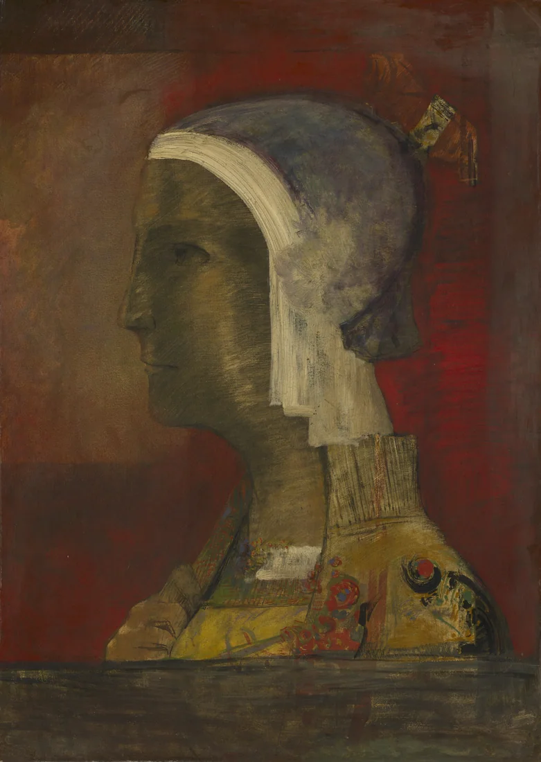 Symbolic Head by Odilon Redon, c. 1890 – art print
