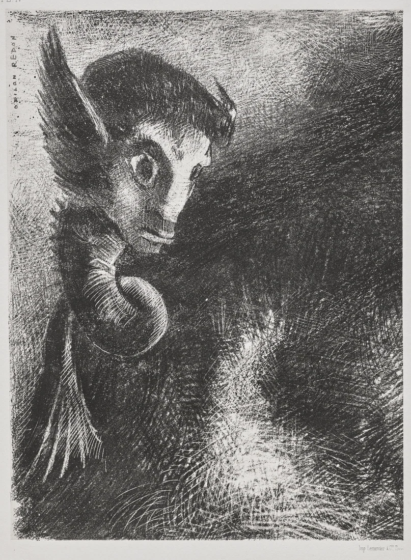 The Chimera Gazed at All Things with Fear by Odilon Redon, 1886 – art print