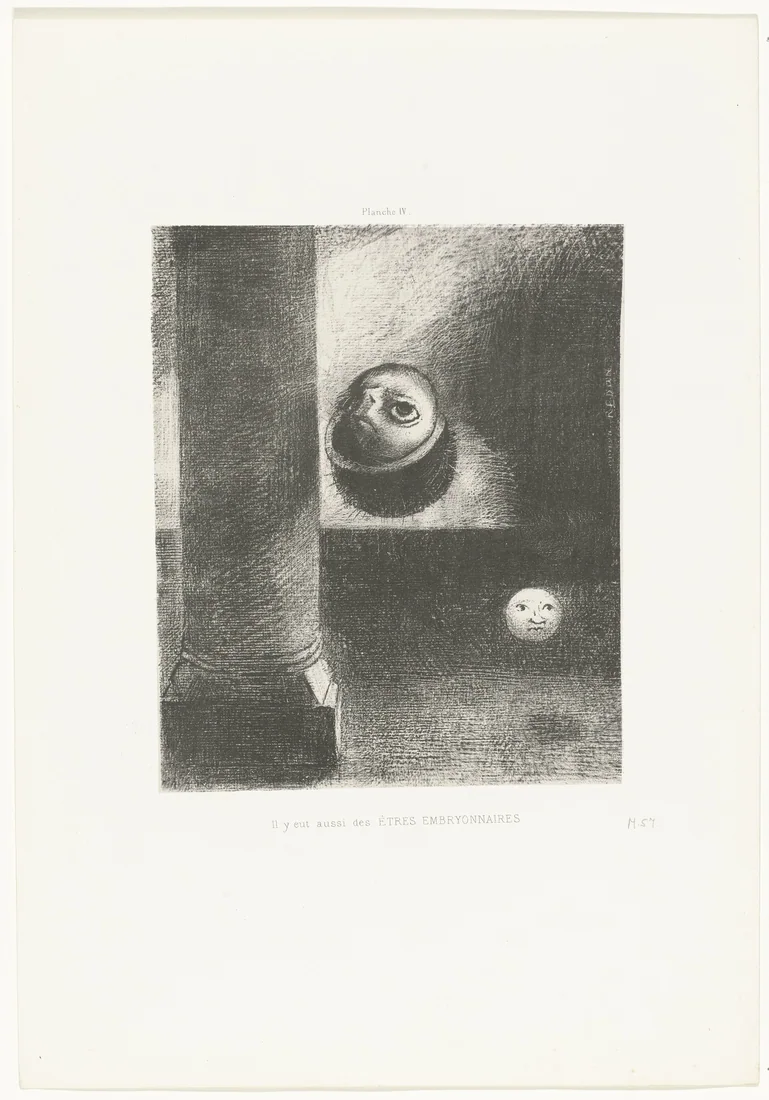 There Were Also Embryonic Creatures by Odilon Redon – art print