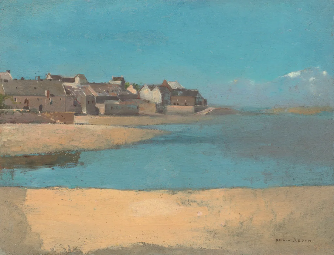 Village by the Sea in Brittany by Odilon Redon, c. 1880 – art print