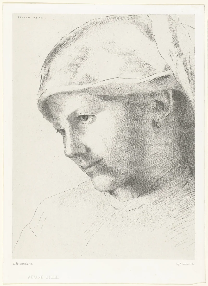 Young Girl by Odilon Redon – art print