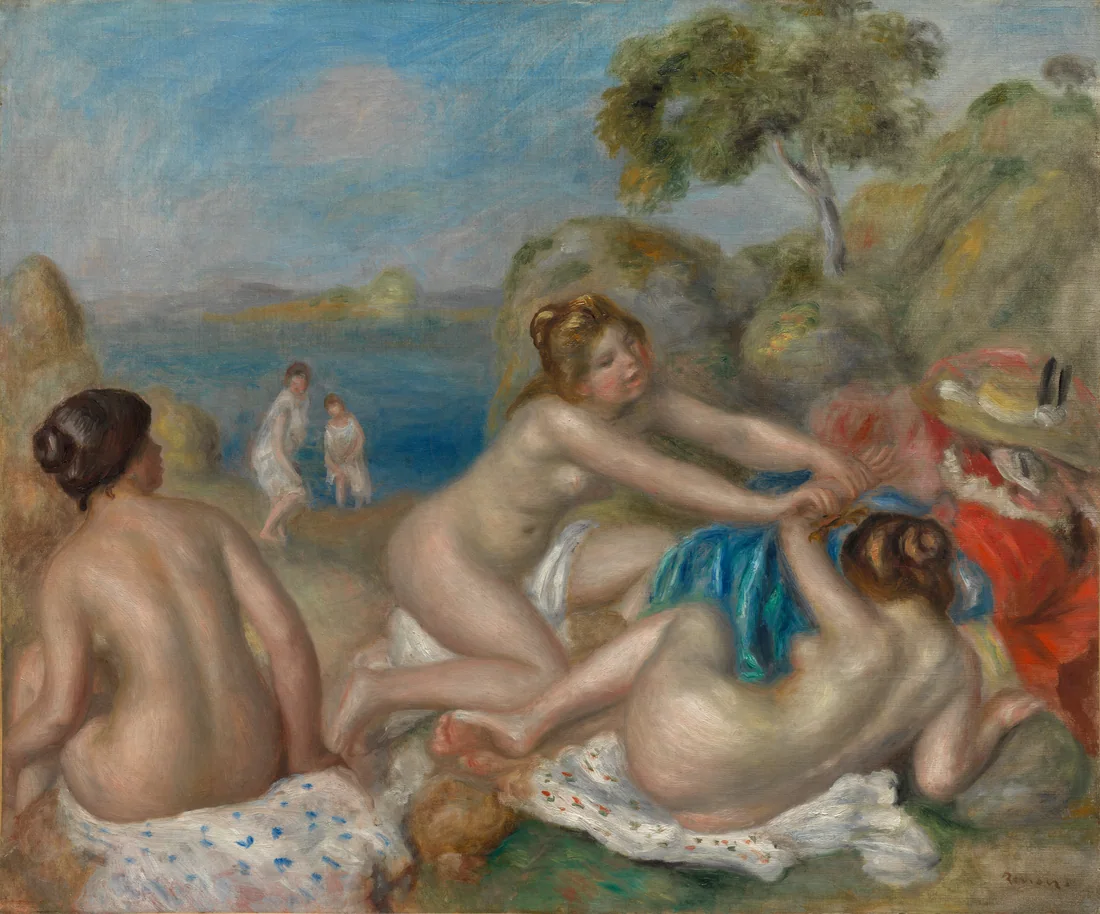 Bathers Playing with a Crab by Pierre-Auguste Renoir, c. 1897 – art print