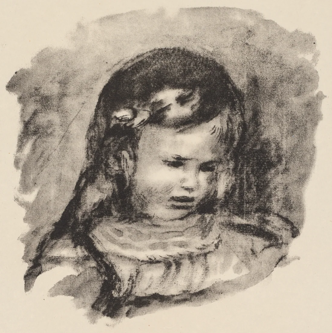 Claude Renoir, the Head Lowered by Pierre-Auguste Renoir, c. 1904 – art print