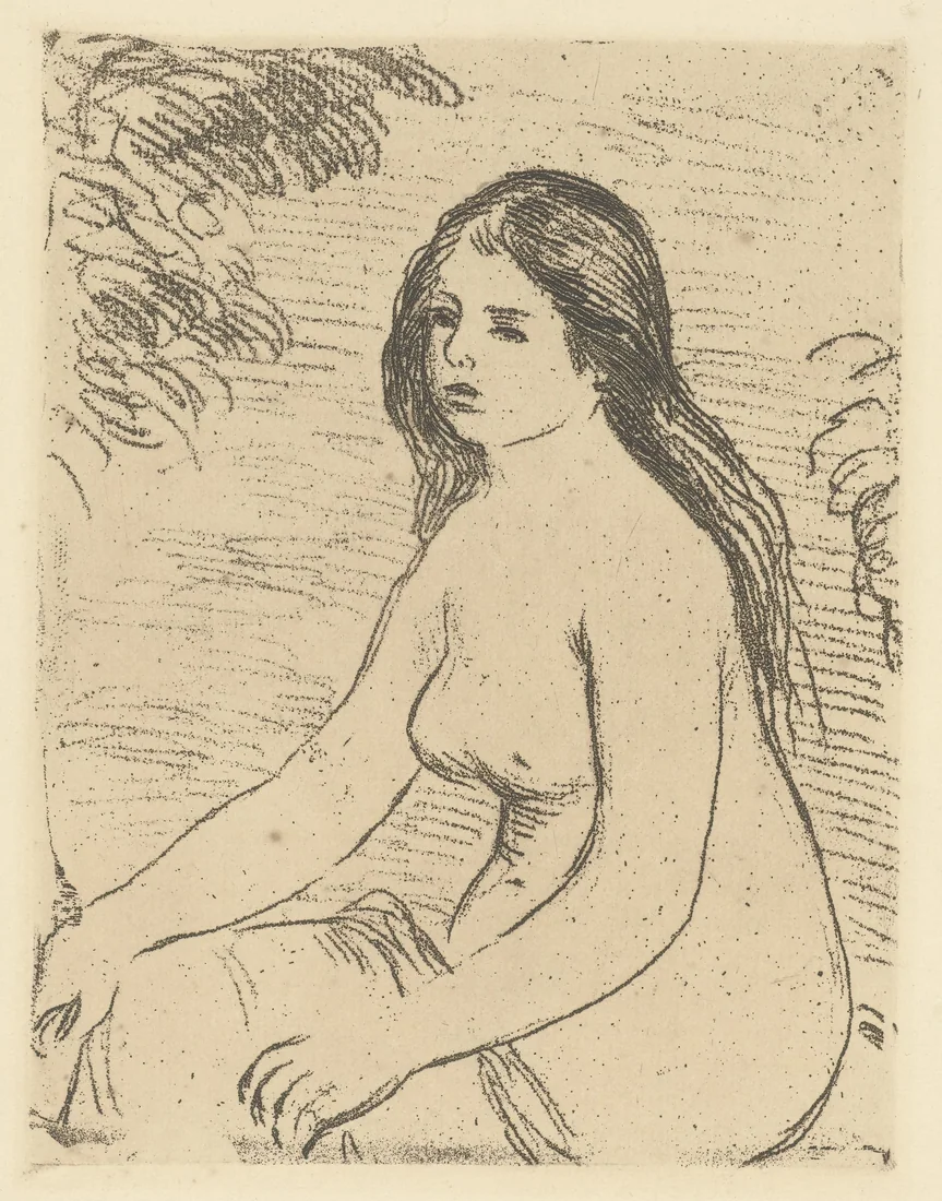 Seated Nude Woman by Pierre-Auguste Renoir – art print