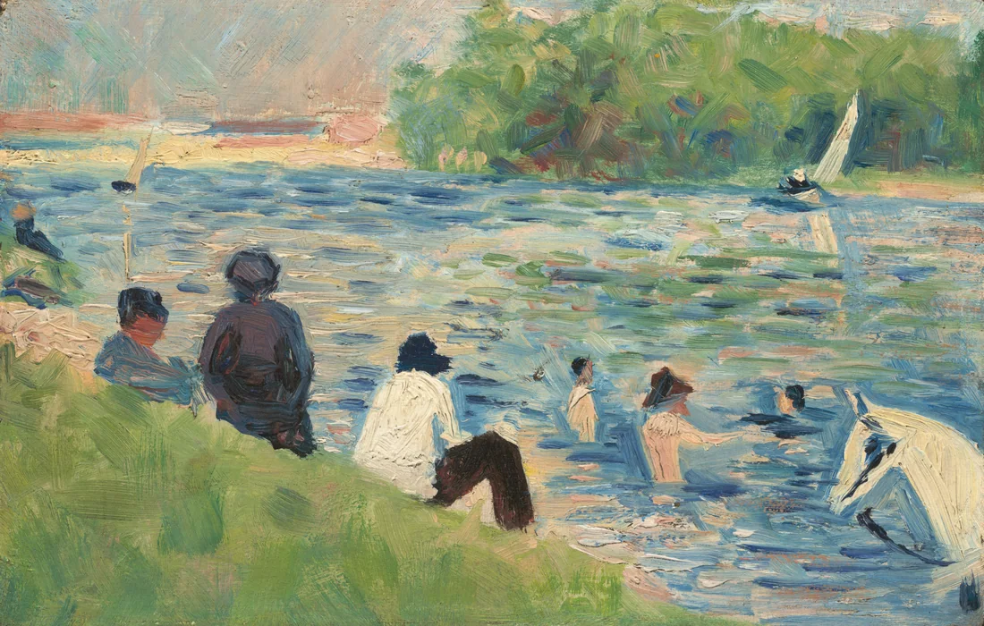 Bathers (Study for "Bathers at Asnières") by Georges Seurat, 1883–84 – art print