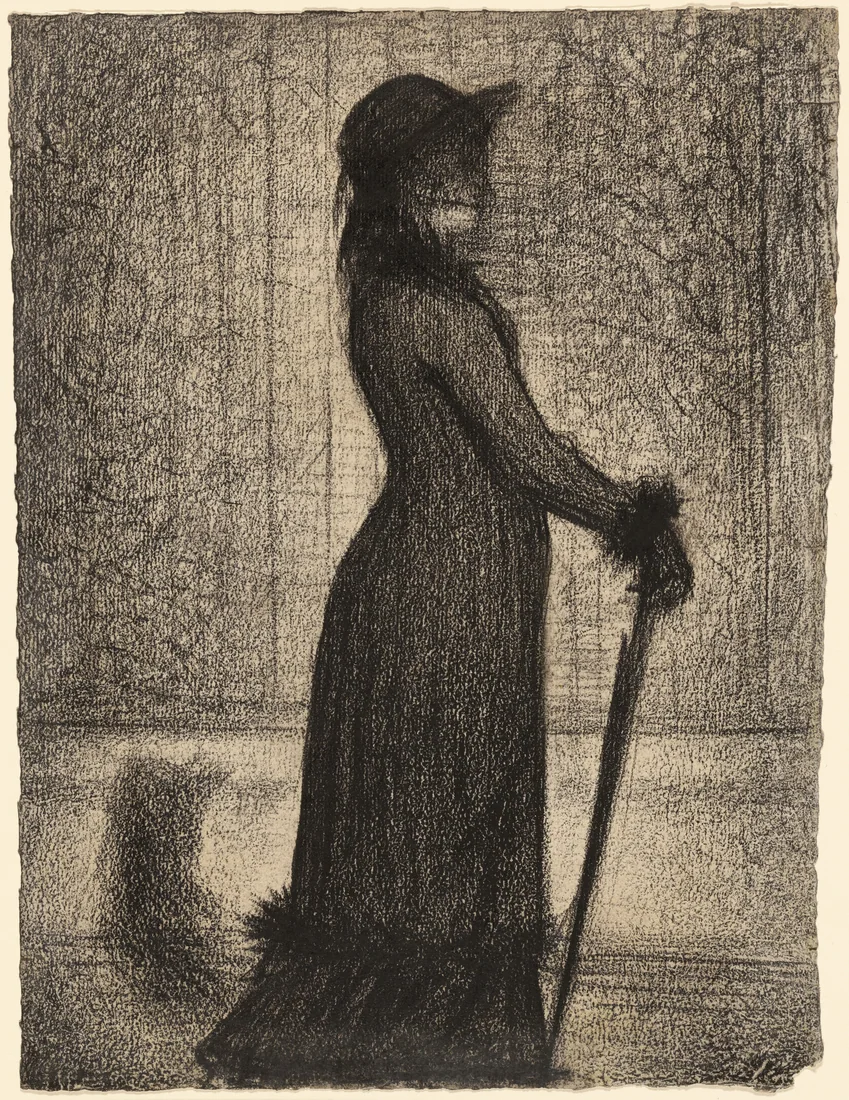 Woman Strolling (Une élégante) by Georges Seurat – art print