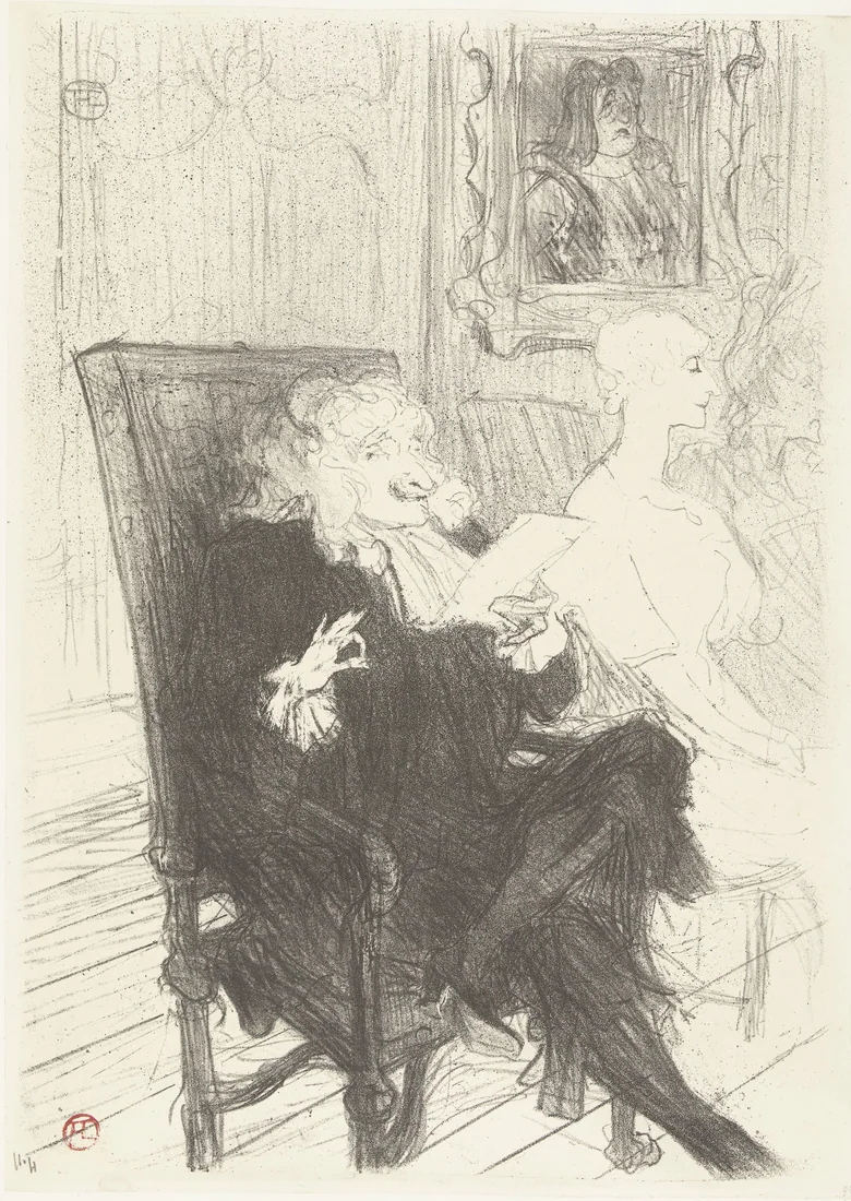 Actors Jules Charles Truffier and Marguerite Moreno by Henri de Toulouse-Lautrec – art print