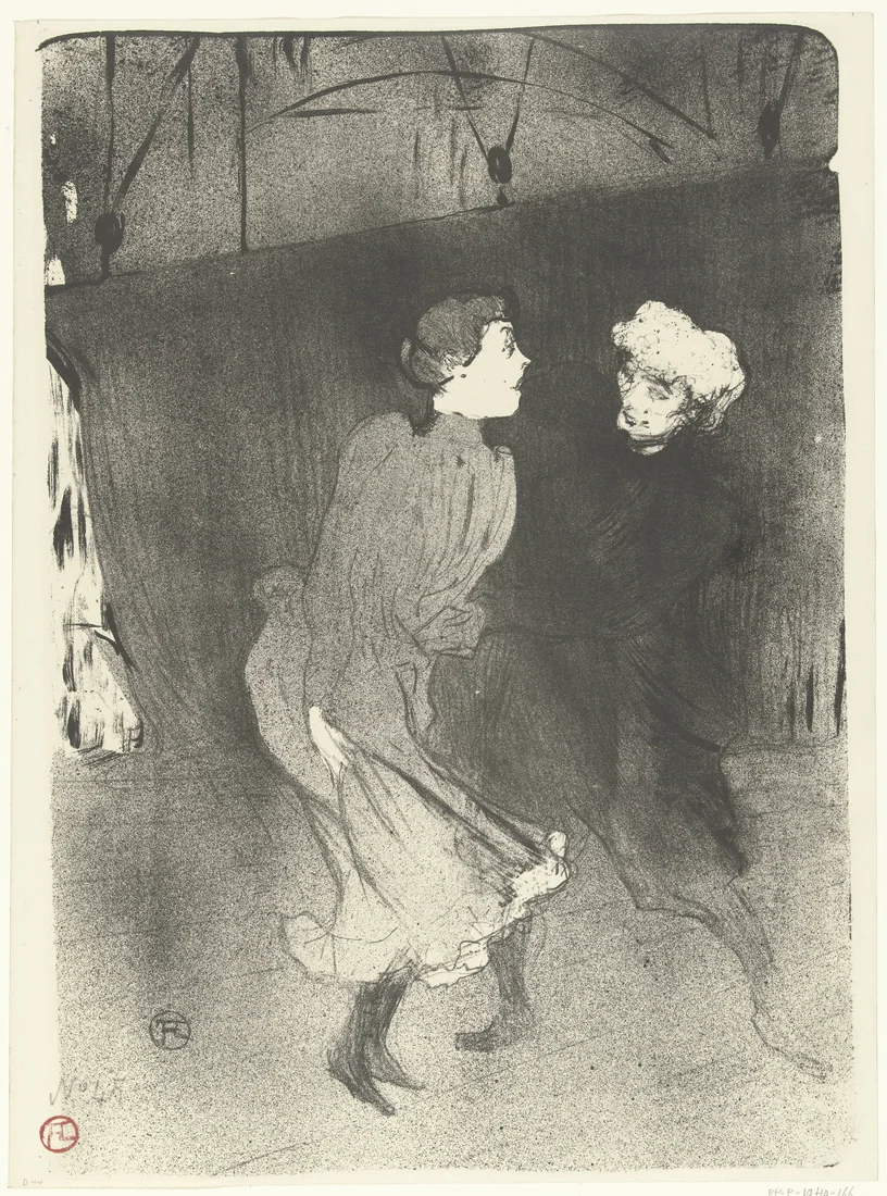 Dress Rehearsal at the Folies-Bergère: Émilienne d'Alençon and Marignita by Henri de Toulouse-Lautrec – art print