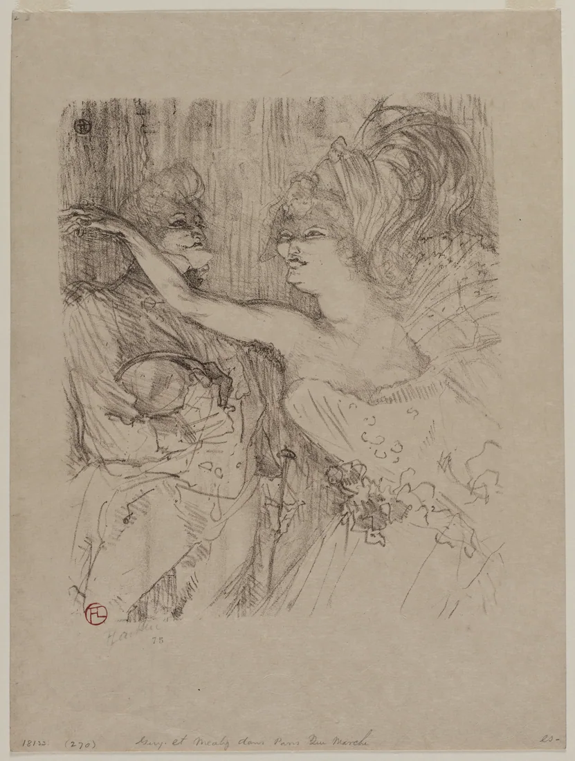 Guy and Mealy, in 'Paris qui marche' by Henri de Toulouse-Lautrec, 1898 – art print