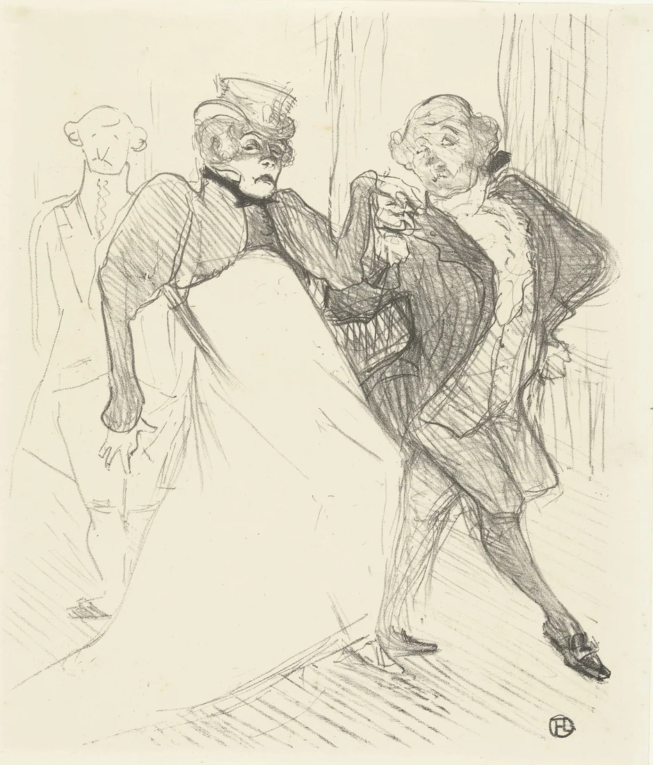 Portrait of the actors Gabrielle Réjane and Félix Galipaux by Henri de Toulouse-Lautrec – art print