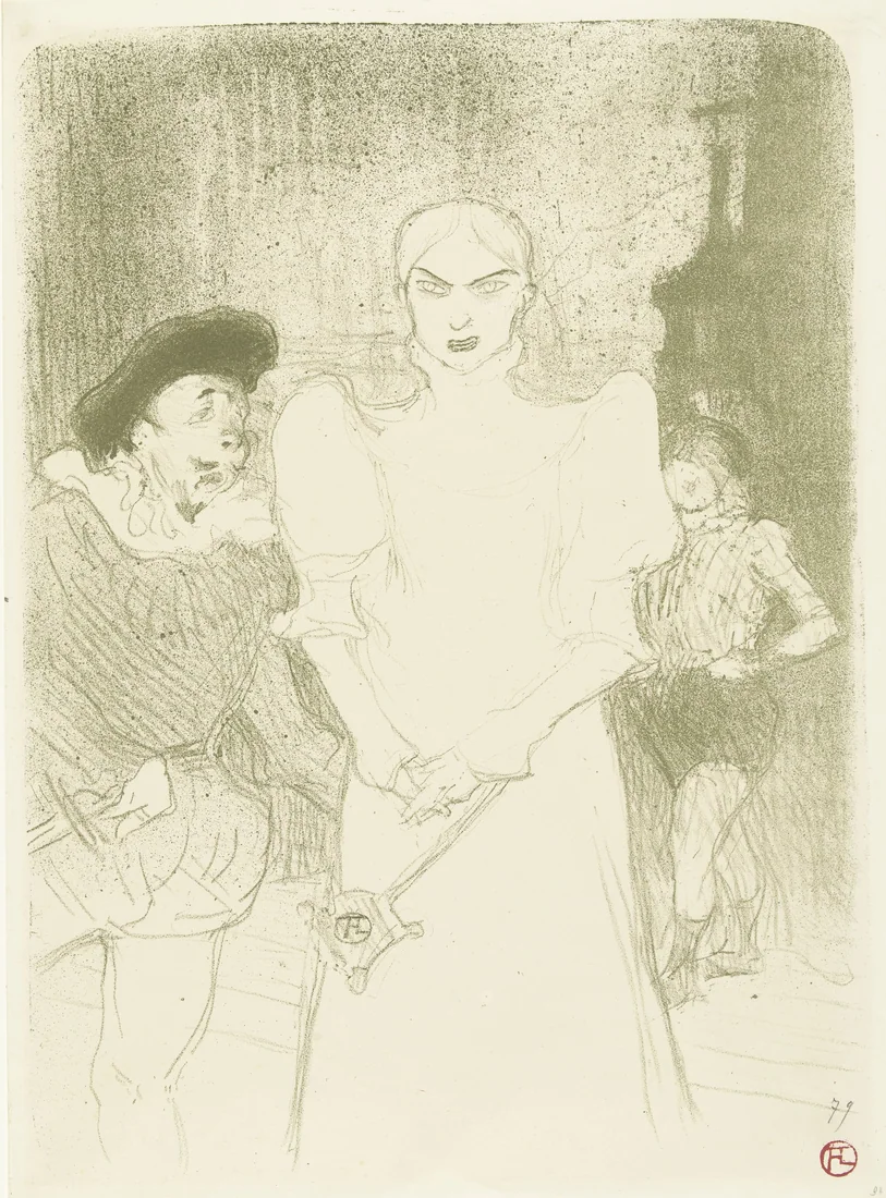 Portrait of the actress Rose Caron as Marguerite in Faust by Henri de Toulouse-Lautrec – art print
