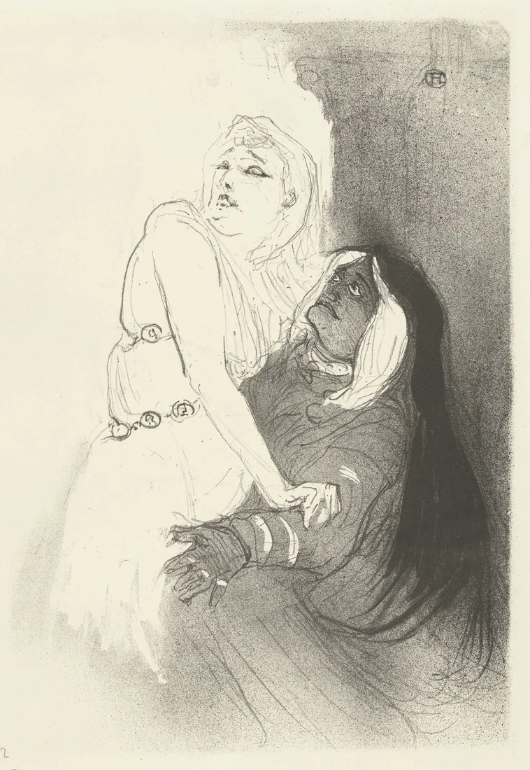 Portrait of the actress Sarah Bernhardt in Phèdre (Phaedra) by Henri de Toulouse-Lautrec – art print