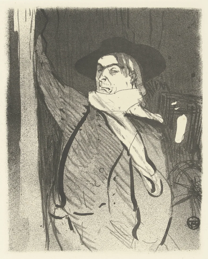 Portrait of the Singer and Cabaret Artist Aristide Bruant by Henri de Toulouse-Lautrec – art print