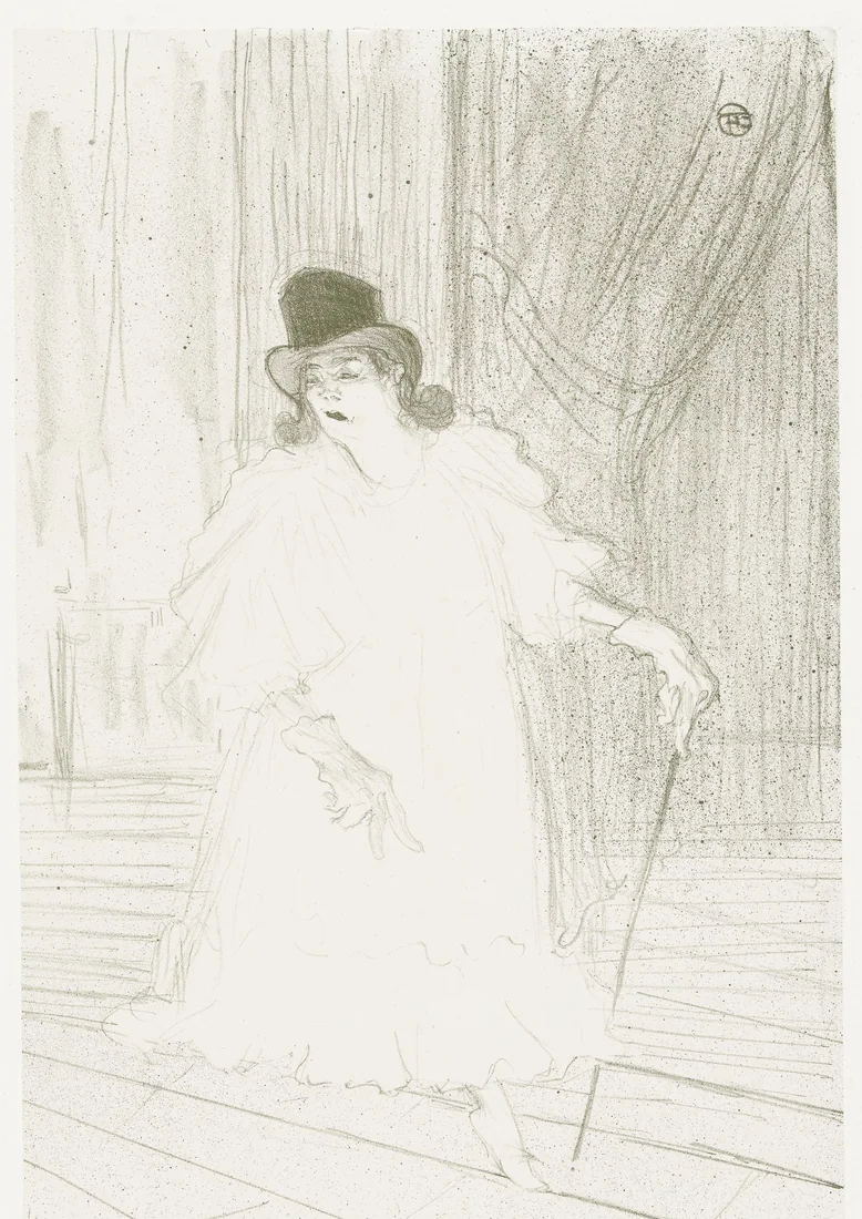 Portrait of the singer Cecy Loftus on stage by Henri de Toulouse-Lautrec – art print