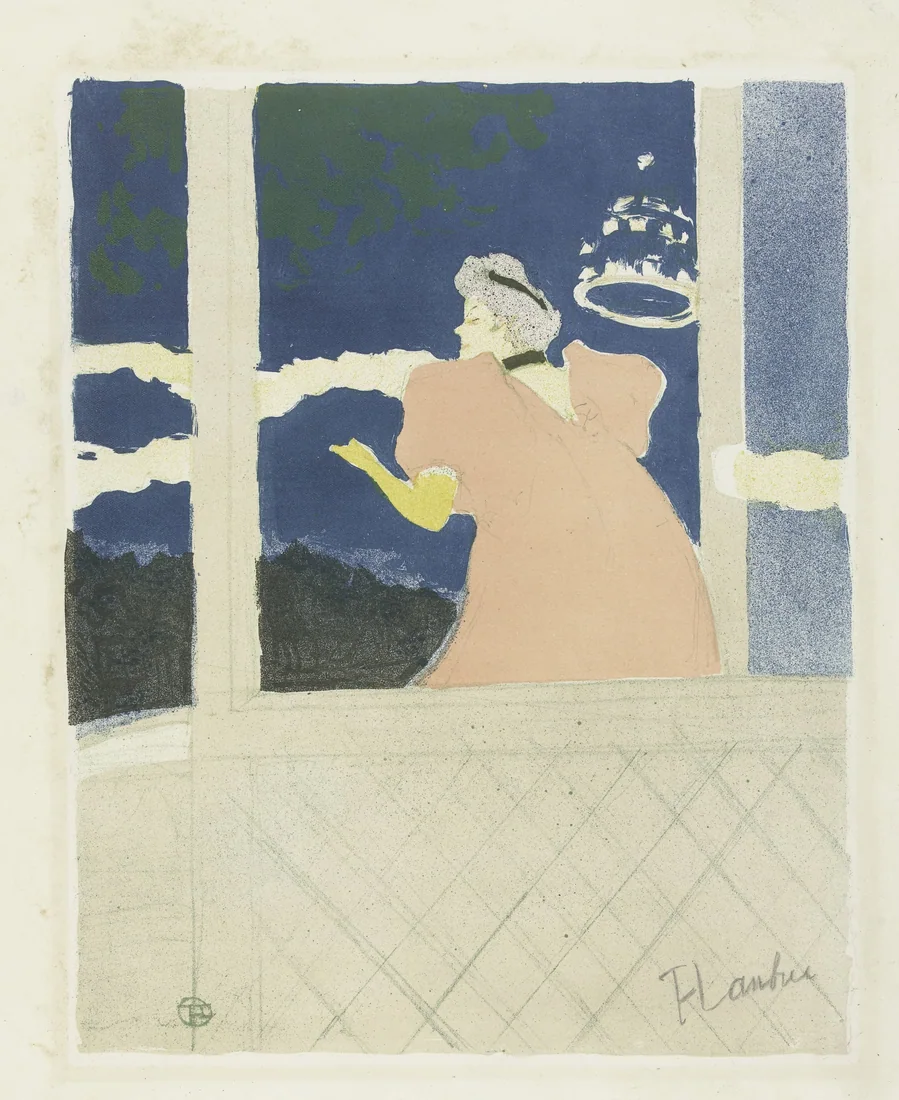 Singer performing at the café Les Ambassadeurs by Henri de Toulouse-Lautrec – art print