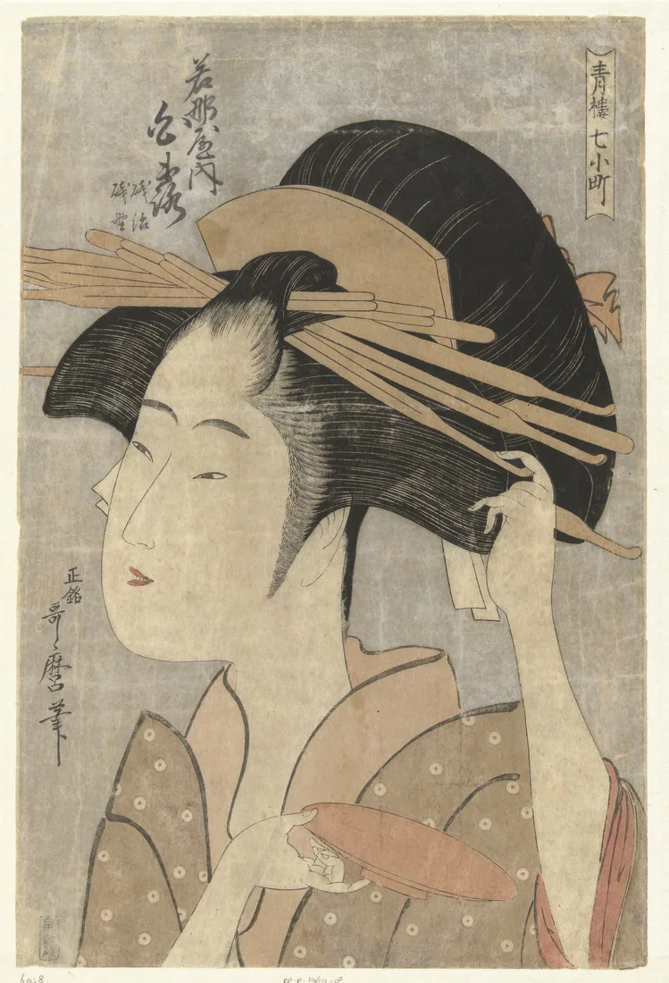Bust Portrait of the Courtesan Shiratsuya of the Wakanaya House by Kitagawa Utamaro – art print