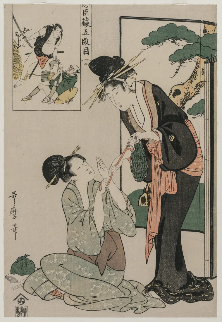 Chushingura: Act V by Kitagawa Utamaro, late 1790s – art print