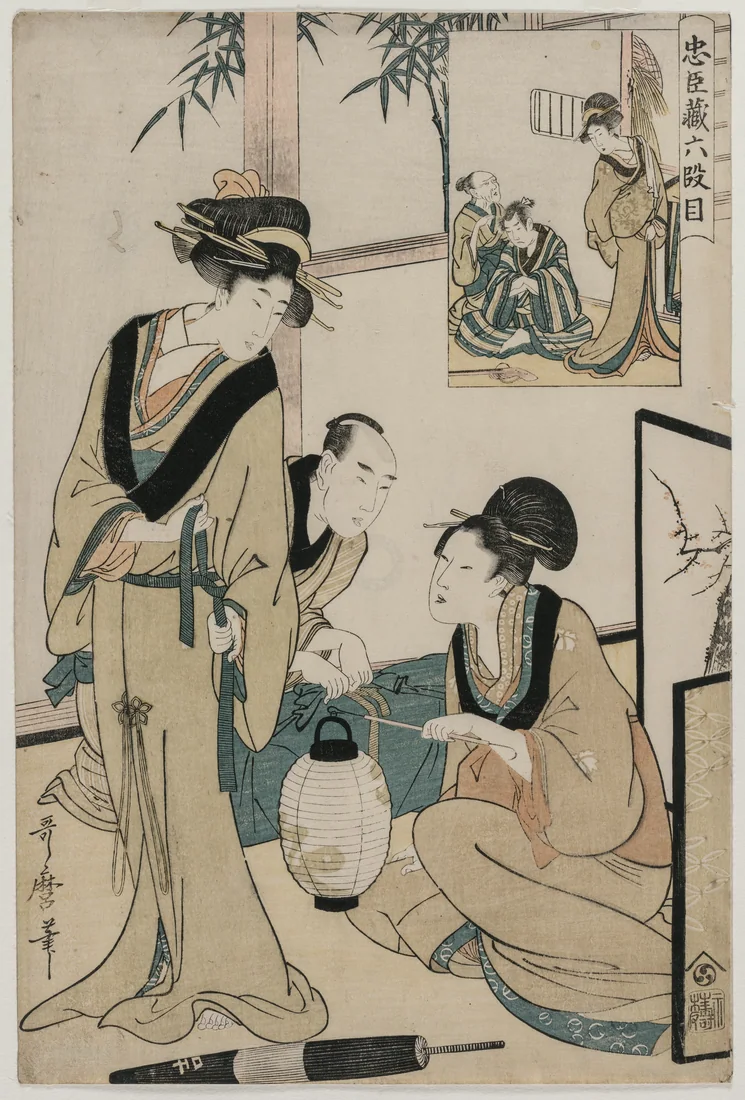 Chushingura: Act VI by Kitagawa Utamaro, late 1790s – art print
