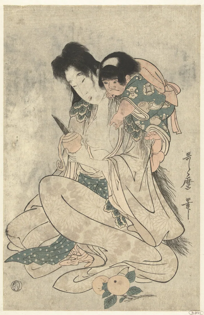 Kintoki and Yamauba by Kitagawa Utamaro – art print