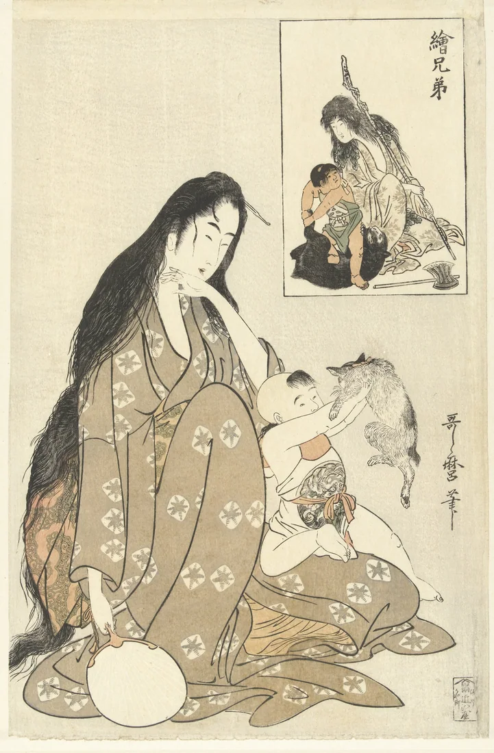 Kintoki and Yamauba by Kitagawa Utamaro – art print