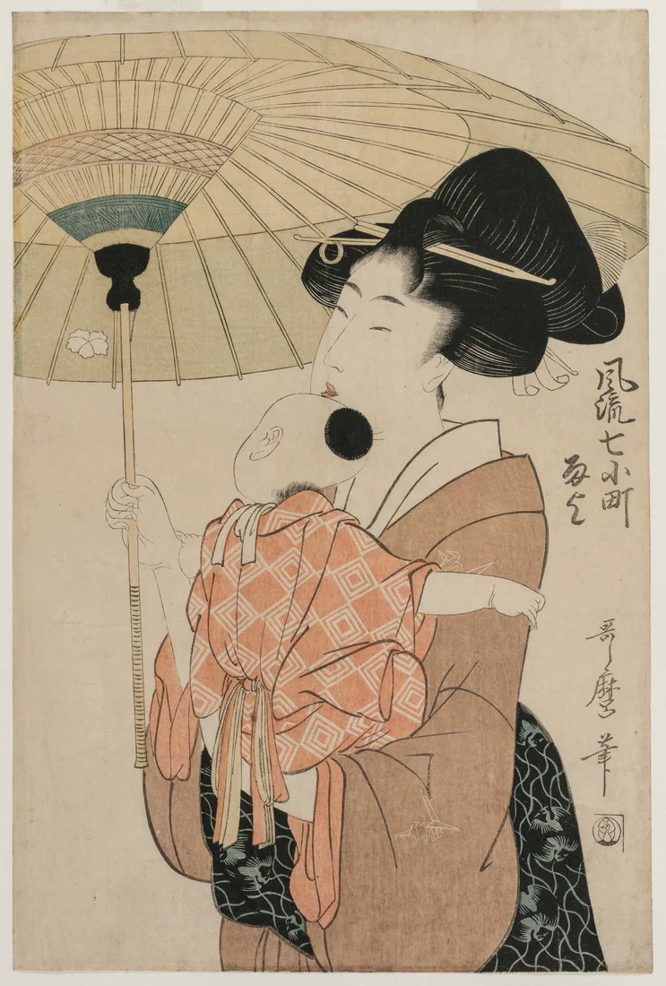 Prayers for Rain by Kitagawa Utamaro, late 1790s – art print