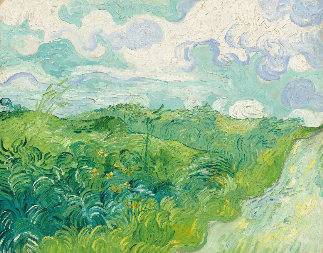 Green Wheat Fields, Auvers by Vincent van Gogh, 1890 – art print