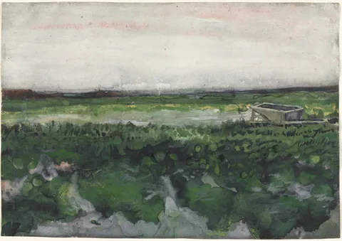 Landscape with Wheelbarrow by Vincent van Gogh