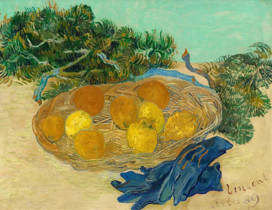 Still Life of Oranges and Lemons with Blue Gloves by Vincent van Gogh, 1889 – art print