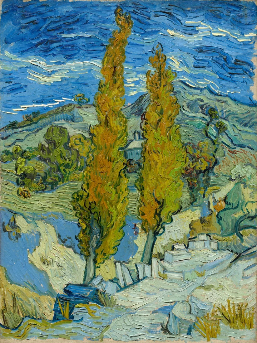 Two Poplars in the Alpilles near Saint-Rémy by Vincent van Gogh, 1889 – art print