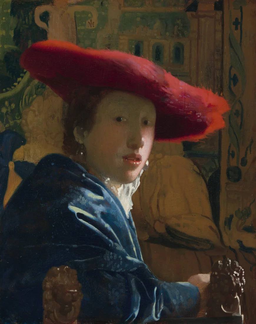 Girl with the Red Hat by Johannes Vermeer, c. 1669 – art print